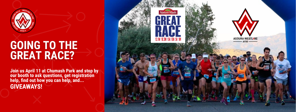 Stop by our booth at the Great Race- April 11th